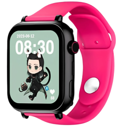 SaveFamily SaveWatch Plus Noir Bracelet en silicone Lollipop Fuchsia 1,85 pouces IP67 Montre connectée