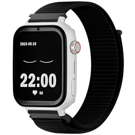 SaveFamily SaveWatch Plus Blanc Bracelet en tissu Black 1,85 pouces IP67 Montre connectée