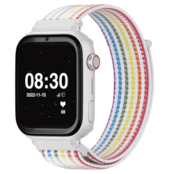 SaveFamily SaveWatch Plus 1 4G Blanc Bracelet en tissu Arc-en-ciel 1,85 pouces Appels IP67 Montre connectée