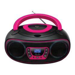 Denver DAB+, FM Batterie ou secteur Bluetooth, USB, CD, AUX Rose TDB-212P Boombox
