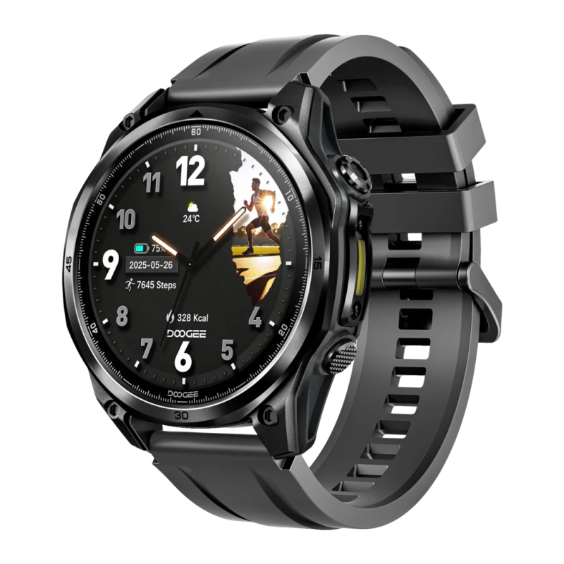 Doogee Anywise W1 Lite Noir 1,43 pouces AMOLED Appels Bluetooth 12 jours +170 sports 3ATM Montre connectée