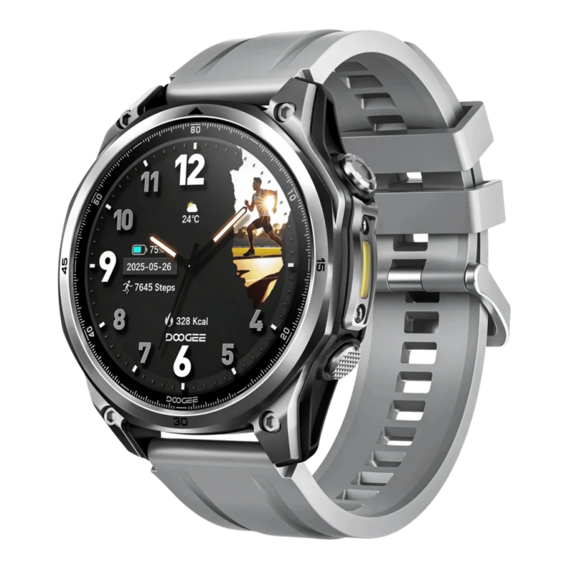 Doogee Anywise W1 Lite Titane 1,43 pouces AMOLED Appels Bluetooth 12 jours +170 sports 3ATM Montre connectée