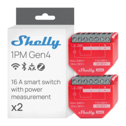 Relais intelligent Shelly 1PM Gen4 Pack de 2 Mesure de Consommation