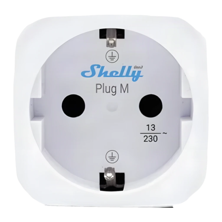 Shelly Plug M Gen3 Blanc Matter 13A mesure de consommation Bluetooth Prise intelligente