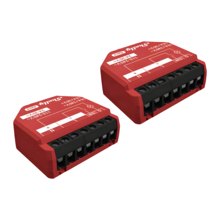 Relais intelligent Shelly 1PM Gen3 Wi-Fi 16A Pack 2 Rouge Mesure de consommation