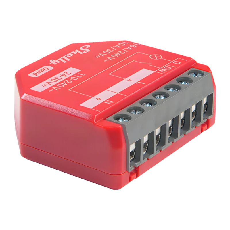 Relais intelligent Shelly 1PM Gen4 Rouge Mesure de consommation