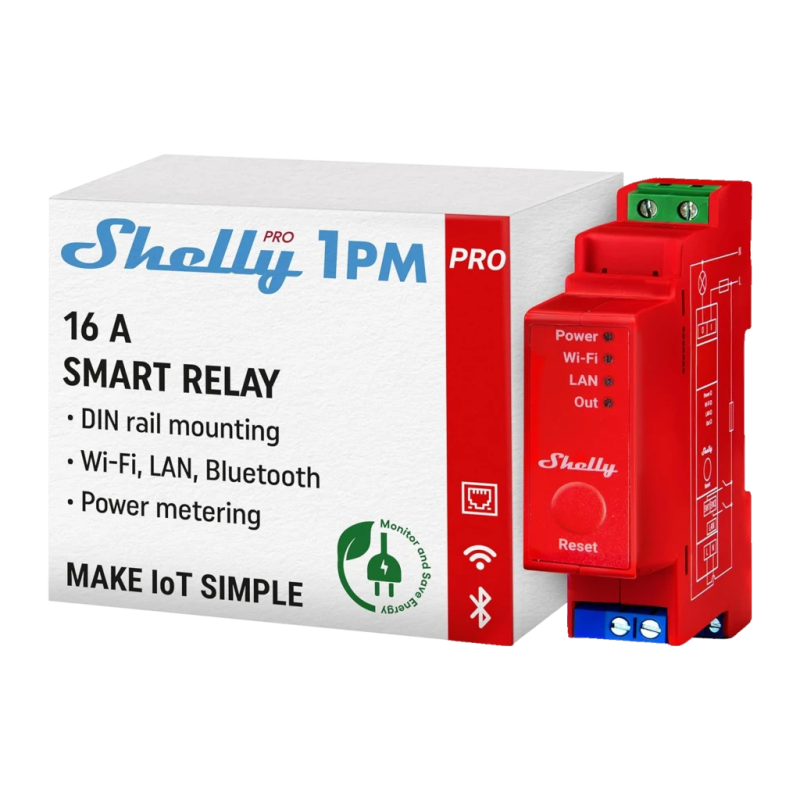 Relais intelligent Shelly Pro 1PM Compteur d'énergie intégré