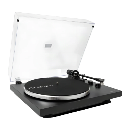 Vulkkano TD10 Noir entraînement par courroie 33/45 rpm Bluetooth préamplificateur Platine vinyle