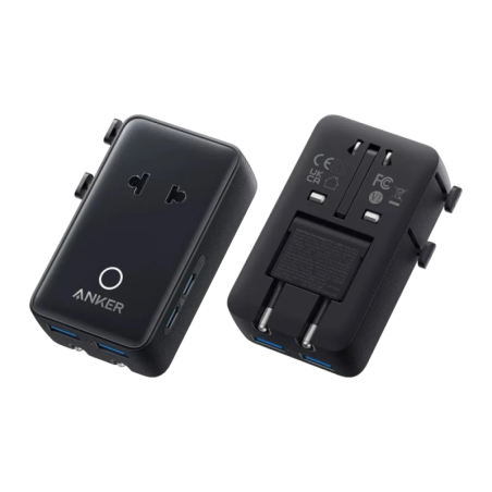 Anker Nano 5 en 1 Noir 20W 2x USB-C + USB-A + 1x AC Adaptateur de voyage