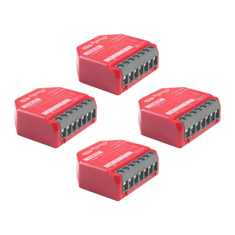 Relais intelligent Shelly 1PM Gen4 Pack 4 unités Rouge Mesure de consommation