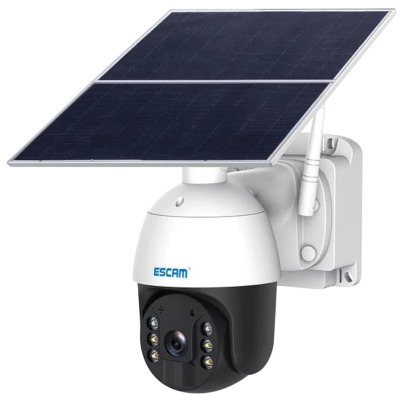 Escam QF724 Blanc 4G Solaire Caméra de surveillance