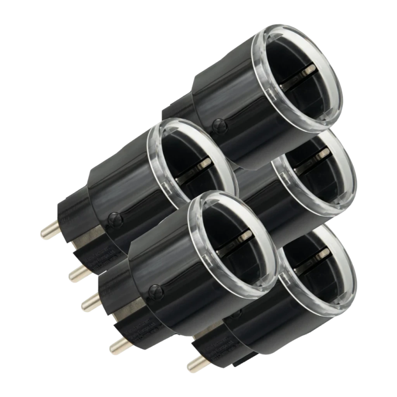 Shelly Plug S Gen3 Noir Pack ×5 Matter 12A mesure de consommation WiFi Bluetooth Prise intelligente
