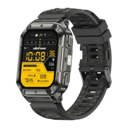 Ulefone Armor Watch Ultra Noir 1,5 pouces Appels Bluetooth 8 jours 5ATM IP69K
