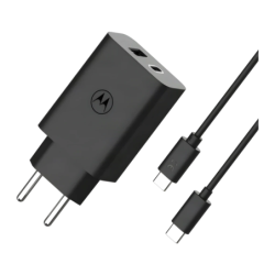 Chargeur pour appareils mobiles Motorola TurboPower 50W Duo Noir USB-A + USB-C