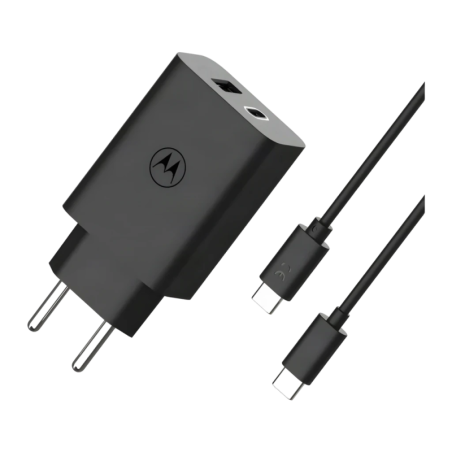 Chargeur pour appareils mobiles Motorola TurboPower 50W Duo Noir USB-A + USB-C