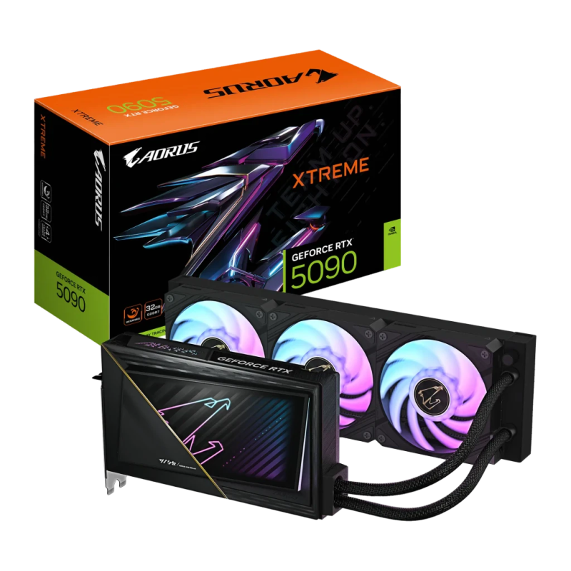 Gigabyte AORUS GeForce RTX 5090 XTREME WATERFORCE 32G 32GB GDDR7 3 ventilateurs Carte graphique