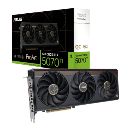 ASUS ProArt GeForce RTX 5070 Ti OC 16GB GDDR7 3 ventilateurs HDMI 2.1 Carte graphique