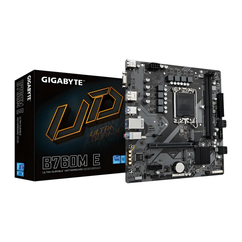 Gigabyte B760M E B760 LGA1700 DDR5 mATX 2 emplacements M.2 Carte mère