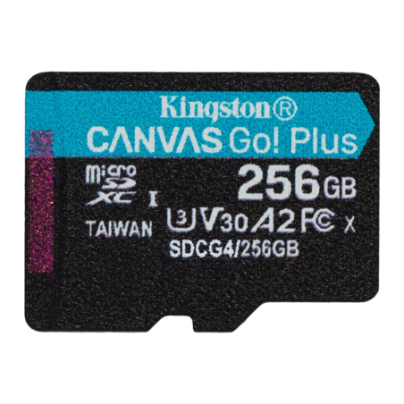 Kingston Canvas Go! Plus 256GB 200MB/s U3 V30 A2 Carte microSD