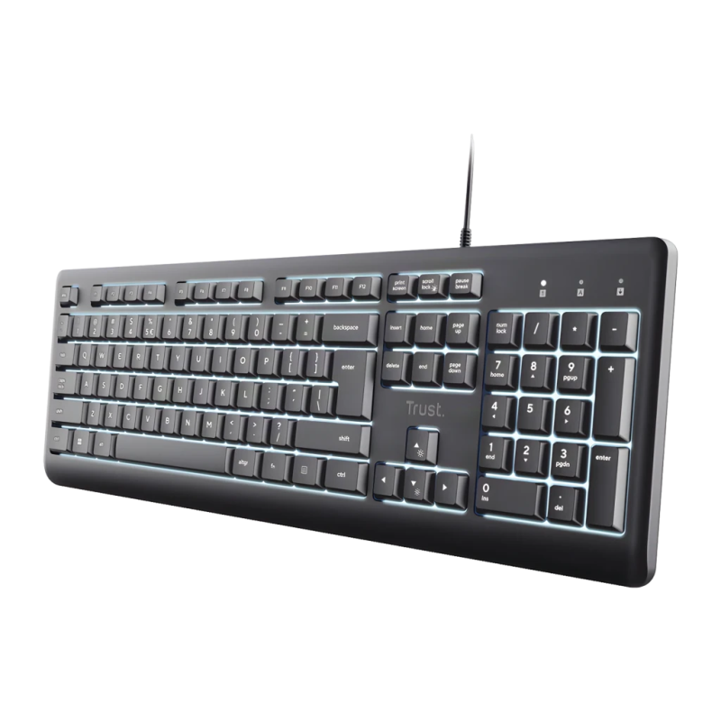 Trust Primo Éclairé Espagnol Clavier silencieux