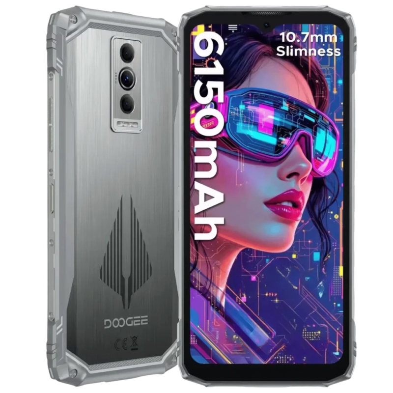 Doogee Blade 10 Pro Energy 3GB/128GB Argent Rugged IP68/IP69K 6,56 pouces IPS 90Hz 50MP 6150mAh 18W NFC