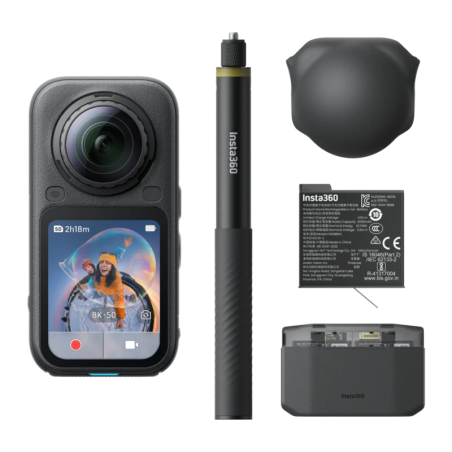 Insta360 X6 Essentials Bundle 8K 30fps 120MP submersible 20 m WiFi Caméra sport