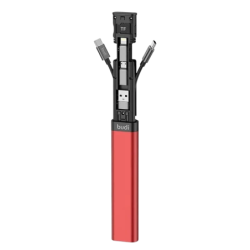 Adaptateur Carte Multifonction Universel Budi 9 en 1 Rouge