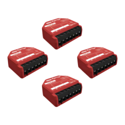 Relais intelligent Shelly 1PM Gen3 Pack de 4 Rouge Mesure de consommation