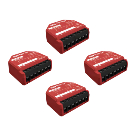 Relais intelligent Shelly 1PM Gen3 Pack de 4 Rouge Mesure de consommation