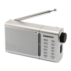 Daewoo DW1037 AM/FM 2 piles AA Argent Radio portable