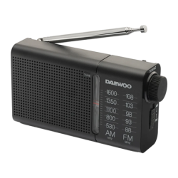 Radio portable Daewoo AM/FM À piles Jack 3,5 mm Noir DW1119