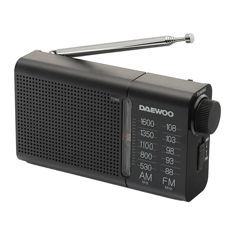 Radio portable Daewoo AM/FM À piles Jack 3,5 mm Noir DW1119