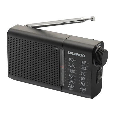 Radio portable Daewoo AM/FM À piles Jack 3,5 mm Noir DW1119