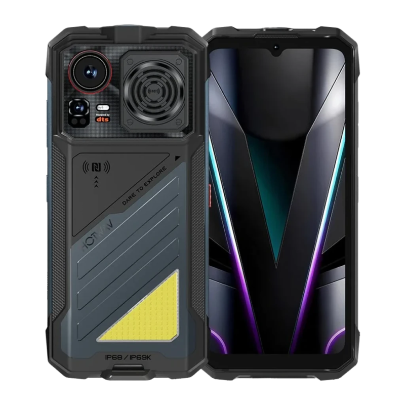 Hotwav Hyper 8E 6GB/128GB Noir IP68/IP69K MIL-STD-810H 6,75 pouces 120Hz 48MP 15100mAh 38W NFC