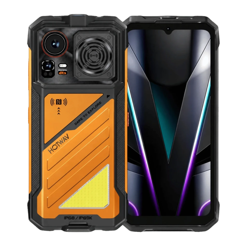 Hotwav Hyper 8E 6GB/128GB Orange IP68/IP69K MIL-STD-810H 6,75 pouces 120Hz 48MP 15100mAh 38W NFC