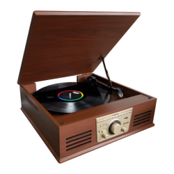 Sunstech PXR32 FM Secteur Bluetooth 5.0 entraînement direct 33/45 rpm USB Platine vinyle