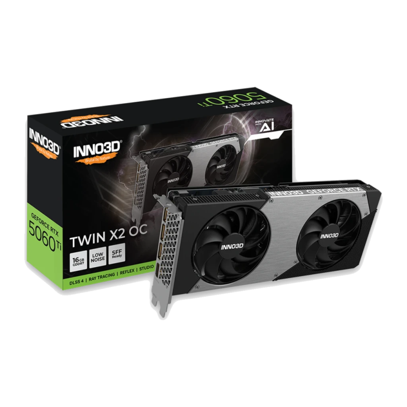 Inno3D GeForce RTX 5060 Ti TWIN X2 OC 16GB GDDR7 2 ventilateurs Carte graphique