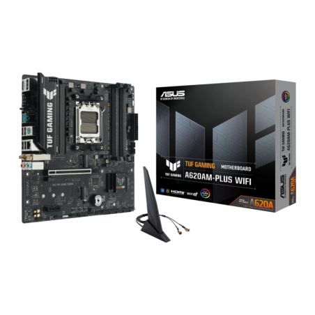 ASUS TUF GAMING A620AM-PLUS WiFi 6 A620 AM5 DDR5 mATX AMD A620A 2,5G Ethernet 2 emplacements M.2 Carte mère