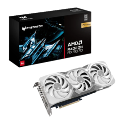 Acer Predator BiFrost Radeon RX 9070 OC White Edition 16GB GDDR6 3 ventilateurs Carte graphique