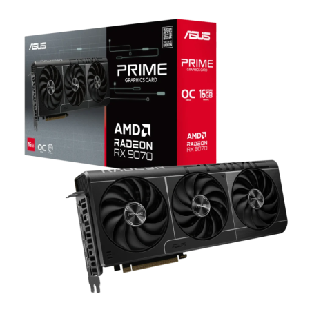ASUS Prime Radeon RX 9070 OC 16GB GDDR6 3 ventilateurs Carte graphique