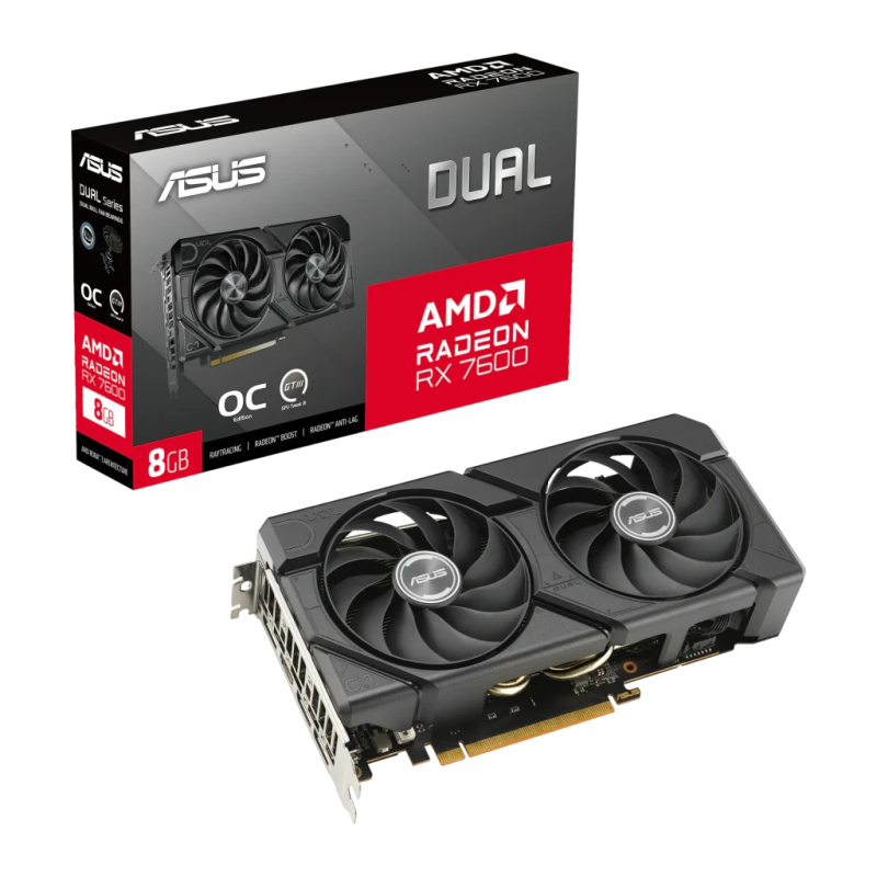 ASUS Dual Radeon RX 7600 OC EVO 8GB GDDR6 Carte graphique