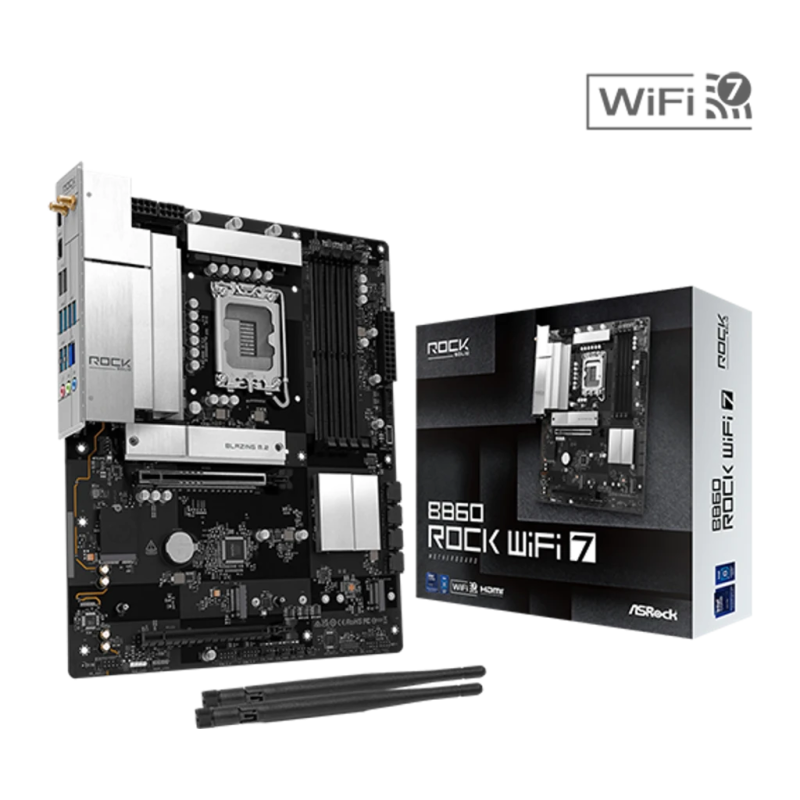 ASRock B860 Rock WiFi 7 Intel B860 LGA1851 DDR5 ATX Carte mère