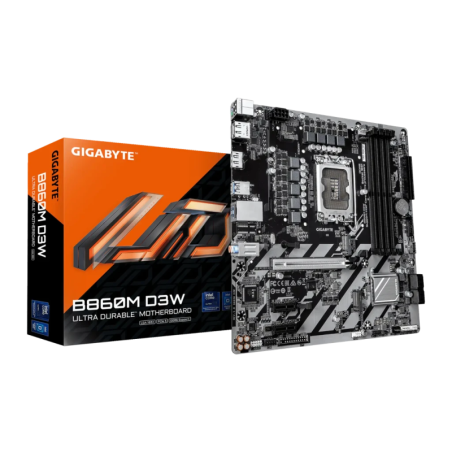 Gigabyte B860M D3W Intel B860 LGA1851 DDR5 mATX 2 emplacements M.2 Carte mère
