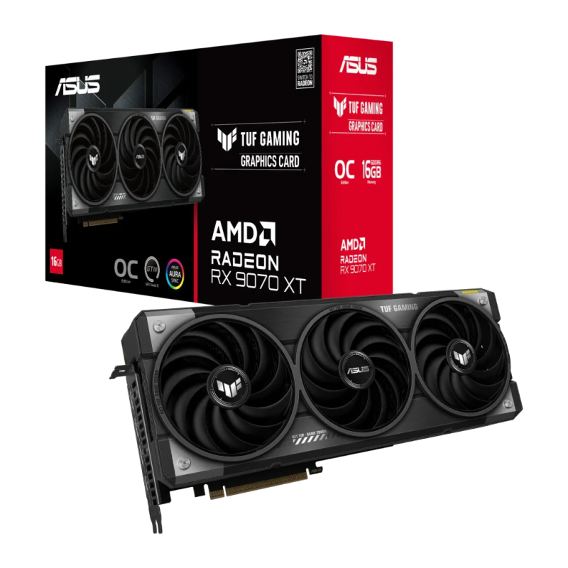 ASUS TUF Gaming Radeon RX 9070 XT OC 16GB GDDR6 3 ventilateurs Carte graphique