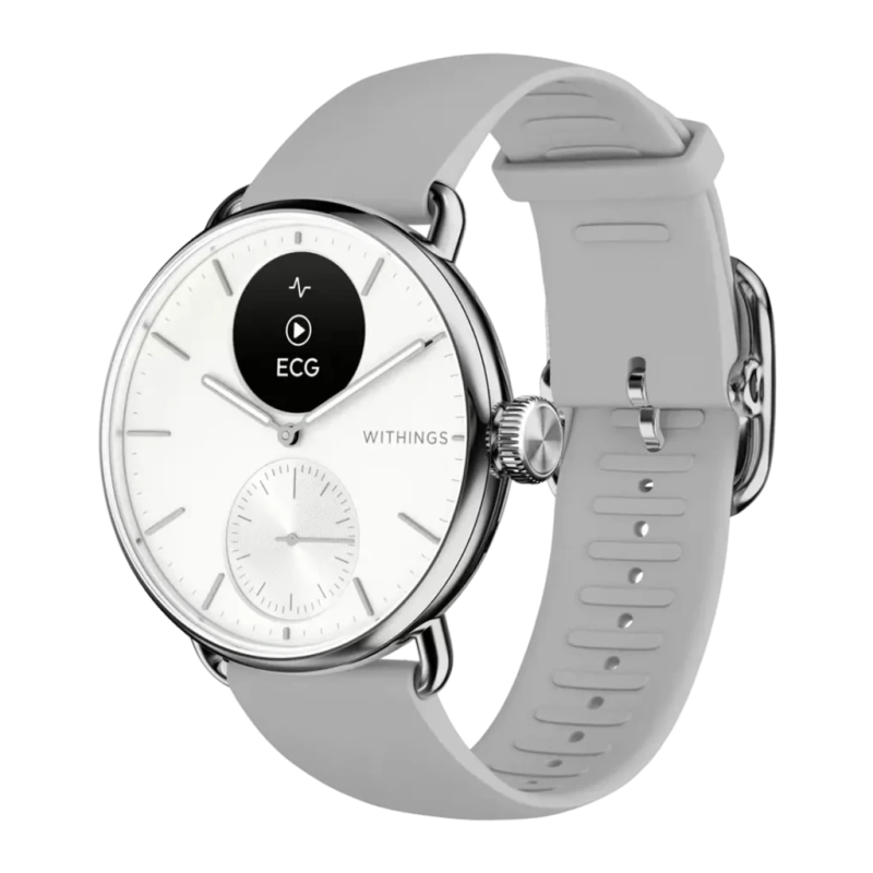Withings ScanWatch 2 38 mm Blanc 0,63 pouces OLED FC SpO2 Altimètre 30 jours 5ATM Smartwatch