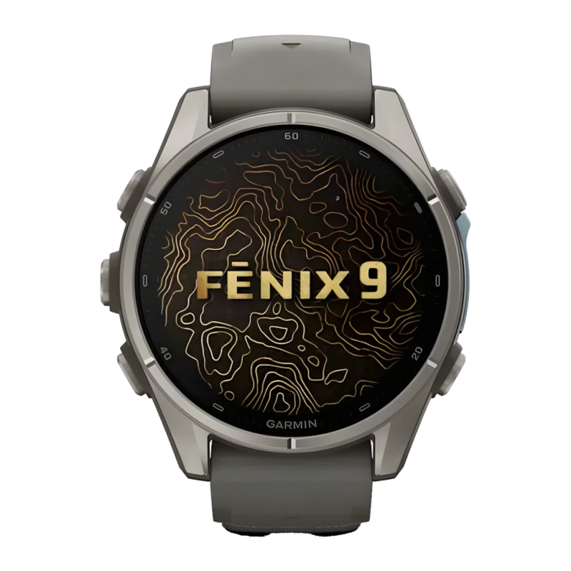 Garmin Fenix 9 Sapphire Titanium 43 mm Gris Pebble AMOLED GPS 15 jours 10ATM Montre connectée