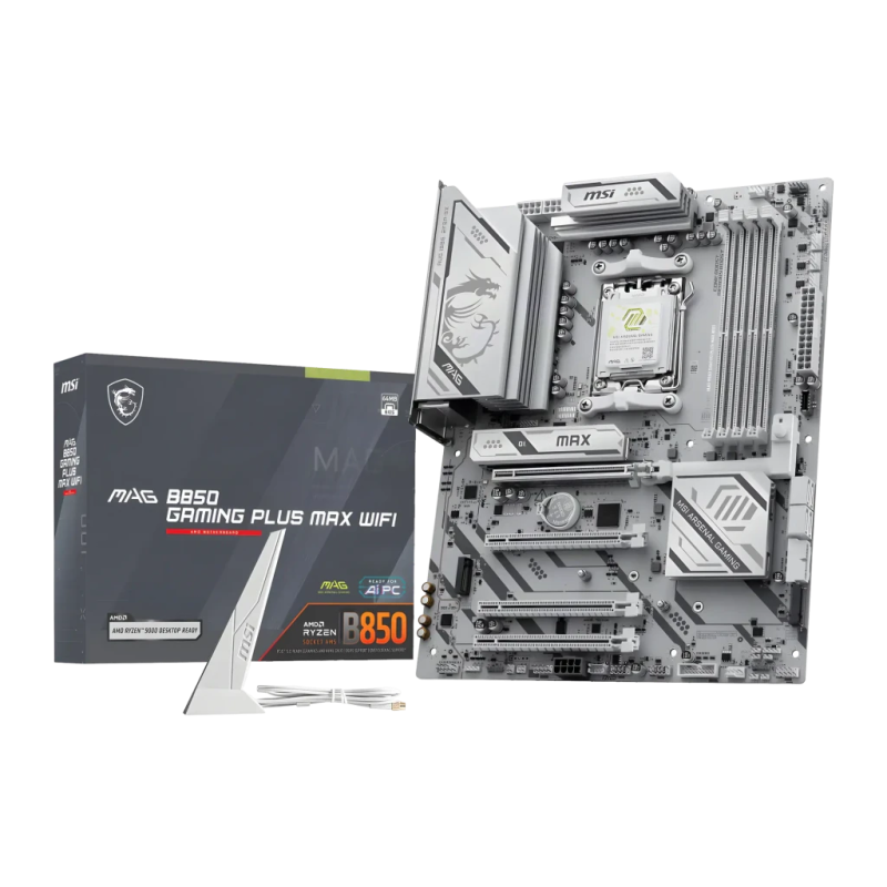 MSI MAG B850 Gaming Plus Max WiFi AM5 DDR5 ATX WiFi 7 3 emplacements M.2 Carte mère