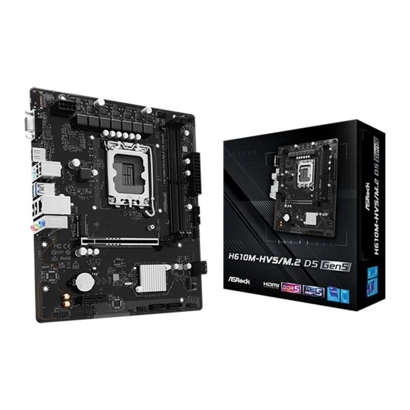 ASRock H610M-HVS/M.2 D5 Gen5 Intel H610 LGA1700 DDR5 mATX Carte mère