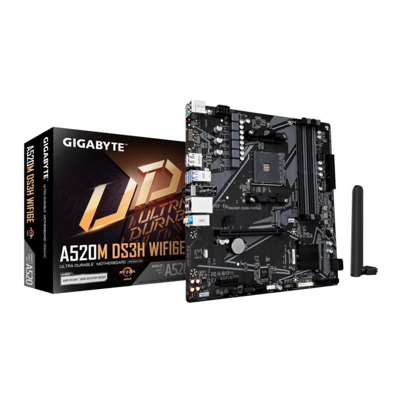 Gigabyte A520M DS3H WIFI6E AMD A520 AM4 DDR4 Micro ATX Carte mère