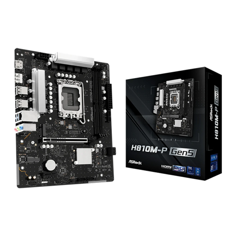 ASRock H810M-P Gen5 Intel H810 LGA1851 DDR5 Micro-ATX Carte mère